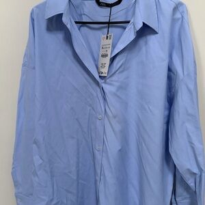 Zara Men's Light Blue Dress Shirt